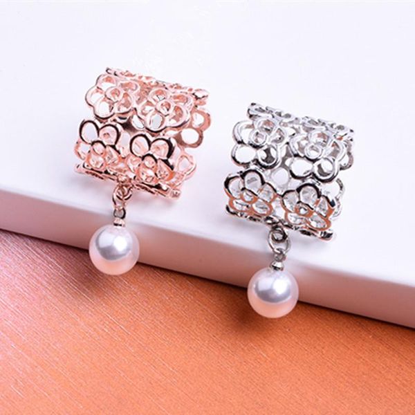 

fashion hollow rose brooches scarves tube scarf buckle pins clip for women fashion simulated pearl jewelry accessories 10pcs/lot ship, Gray