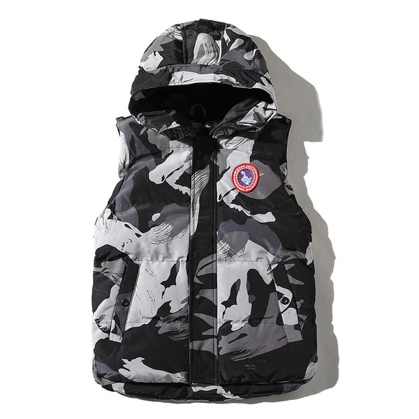 

2019 autumn and winter short camouflage vest men thick warm vest loose student youth large size vest, Black;brown