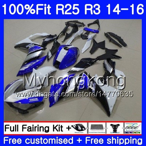 Iniezione per YAMAHA YZFR25 YZF R25 R3 2014 2015 2016 2017 240HM.45 YZF-R25 YZF-R3 R 25 Corpo YZFR3 vendita calda blu 14 15 16 17 Kit carenature