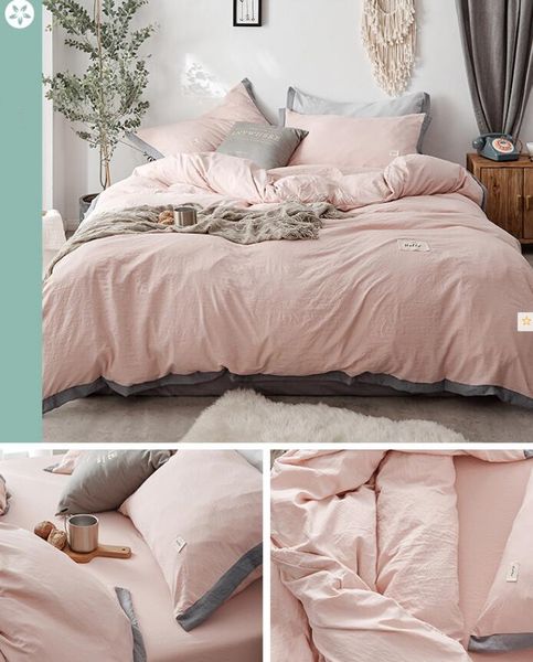 High Quility H Letter Pure Cotton Material Bedding Sets Four Quilt