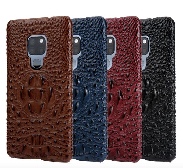 Mate 20 case harte rückseitige abdeckung für huawei mate 20 x luxus krokodil kopf leder mate20 x schutzhülle phone cases