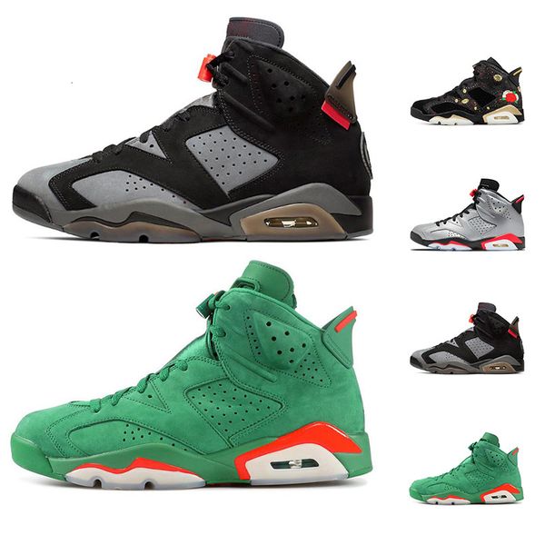 

6s new arrived men basketball shoes 2019 black infrared cny gatorade green tinker psg breathe 6 sports sneakers mens trainers size 7-13