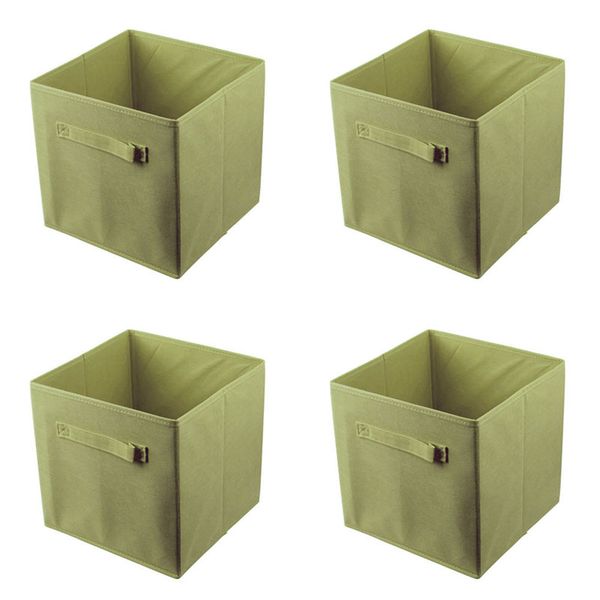 

1pc/4pcs storage collapsible folding boxes home clothes organizer non-woven cube