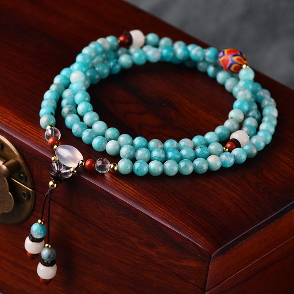 

boeycjr 108 natural stone beads bangles&bracelets handmade jewelry ethnic buddha beads energy yoga bracelet for women 2019, Black