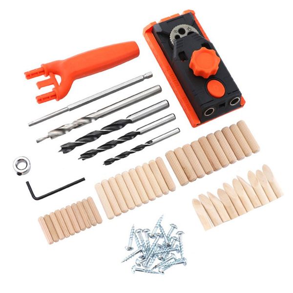 

2 in 1 woodworking punch locator round raft locator oblique hole hole opener twist drill step drill suit 1set