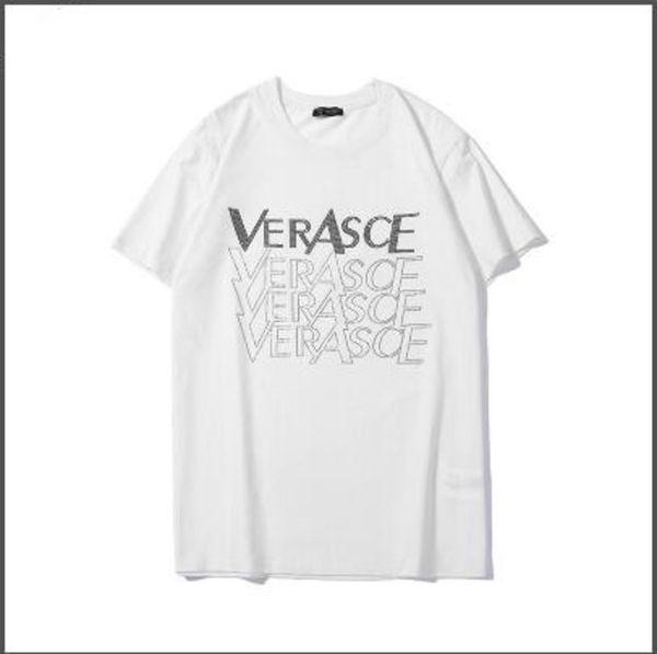 

mens versace мужские дизайнерские футболки весна лето новый бренд дизайнер короткие рукава мода печатные глаза топы повседневная одежда на о, White;black