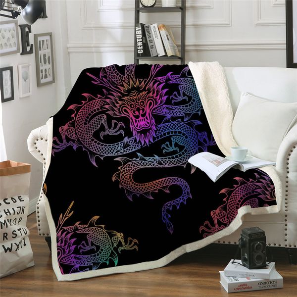 

2019 new throw blanket colorful printed boys bedspread velvet plush blanket for bed sofa black home textiles