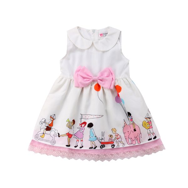 

summer baby girl dress elegant newborn kid baby girl lace bowknot sleeveless princess party dress cartoon cute clothing sundress, Red;yellow