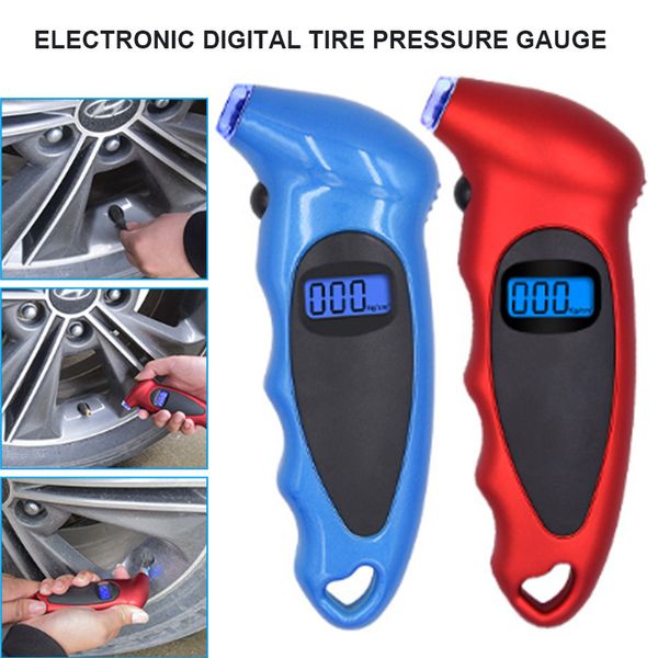 

digital tire pressure gauge 100 psi 4 settings with lcd display non-slip grip for car truck bicycle xr657