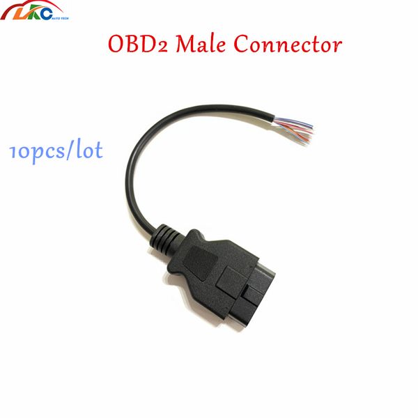 

10pcs/lot 16 pin obd 2 male connector extension opening cable with obd2 plug to female 16pin obdii adapter car diagnostic tool