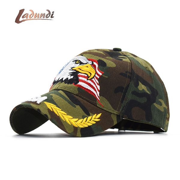 

ladundi embroidery eagle camouflage baseball caps for men women outdoor fishing desert hats usa flag army camo baseball hats, Blue;gray