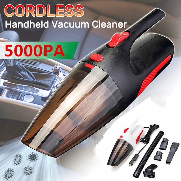 

portable handheld car vacuum cleaner cordless/car plug 120w 12v 5000pa super suction wet/dry vaccum cleaner for car home