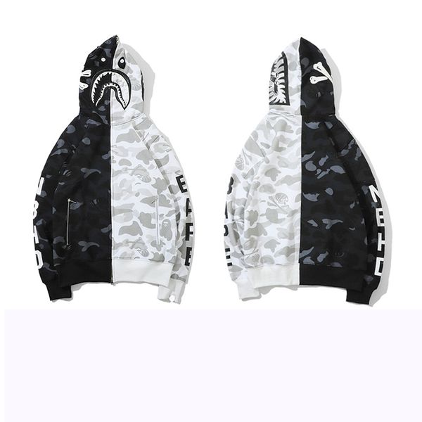 

tide brand mens designer jacket trend coat fashion casual hoodie ape man joint skull color matching sweater luxury sweatshirt, Black;brown