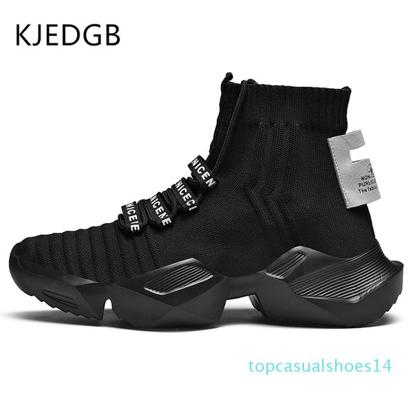

kjedgb 2019 ins socks mens sneakers lace-up men shoes breathable mens outdoor casual solid black/white shoes designer t14