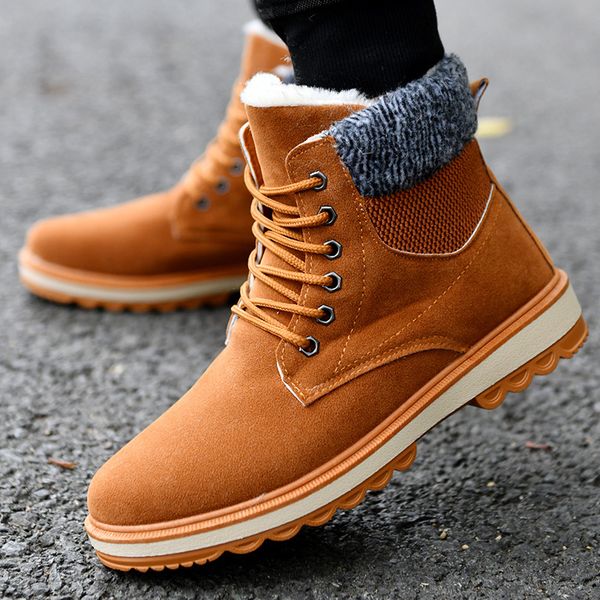 

winter 2019 men's snow boots korean edition trend men's boots leisure plus suede cotton shoes wholesale men's shoes martin co
