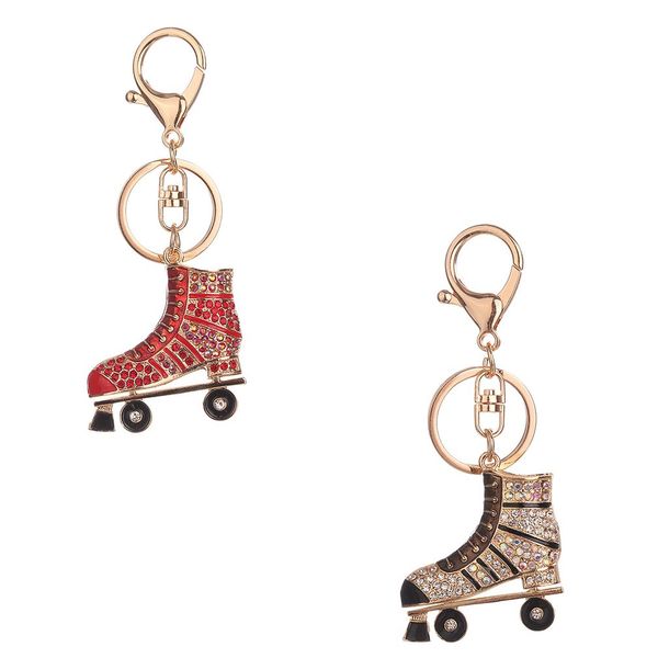 

creative simulation model roller skates shape keychain bag handbag key holder women men charm multi-style bag accessories, Silver