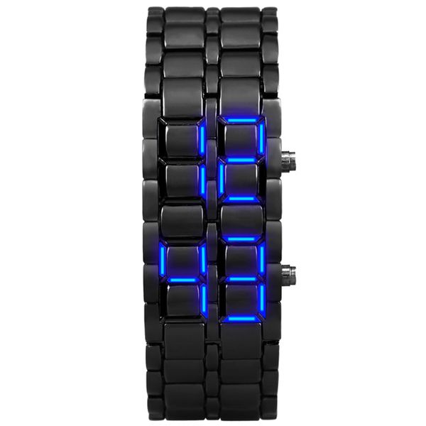 

women fashion bracelet watches black stainless steel waterproof digital led wristwatches dress electronic watch for women clock, Slivery;brown