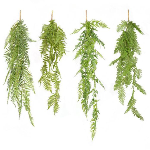 

artificial plants vine fake grass plastic plant wall mount home garden decor simulation green grass fake plant leaves green vine