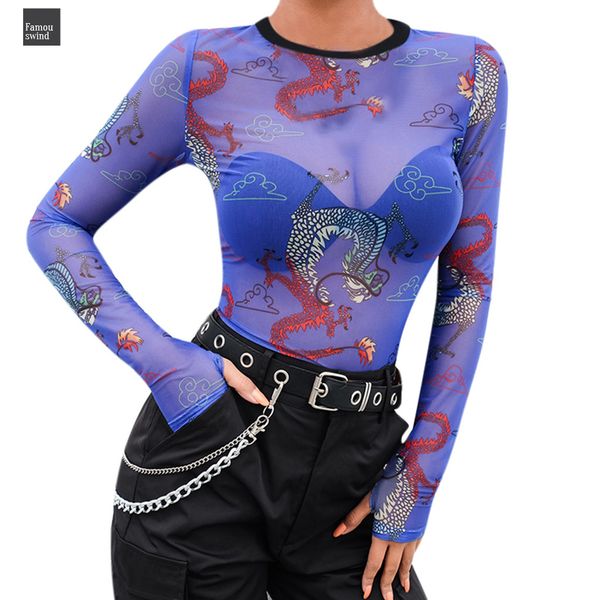 

повседневная весна тенниска новых женщин тонкого высокий воротник полиэстер с длинными рукавами сетки перспектива мультфильм печать короткой, White