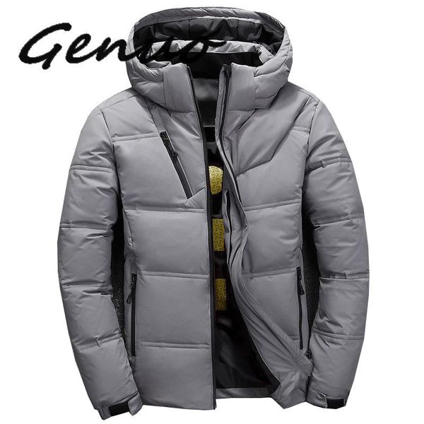 

genuo new 2019 jacket men short warm thick quality zipper hooded outwear coats male overcoat jackets winter men coat jacket, Black