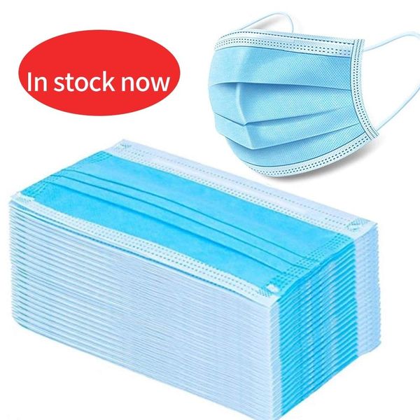 

in stock 50pcs face mask, disposable face masks, 3-ply face masks protective for smoke, dust, pollen, etc ing