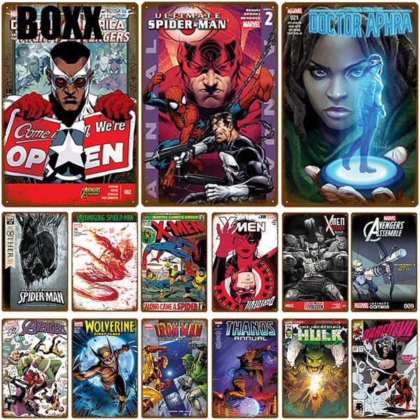 

2020 super hero spider man wall decor metal sign wall art tin sign shabby chic plaque metal vintage decor poster home decor wall art picture