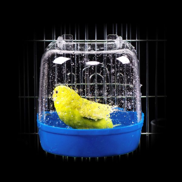 

1pc plastic bird water bath box bathtub parrot for parakeet lovebird bird pet cage hanging bowl parakeet birdbathnew