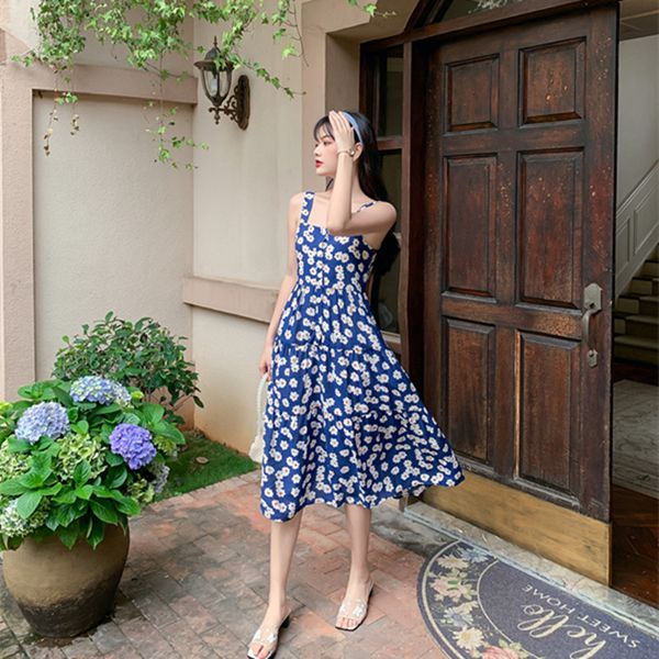 

plus size 4xl women camsio 2020 summer female vintage dress pint blue color sleeveless vestidos beach style hollow out robe, Black;gray