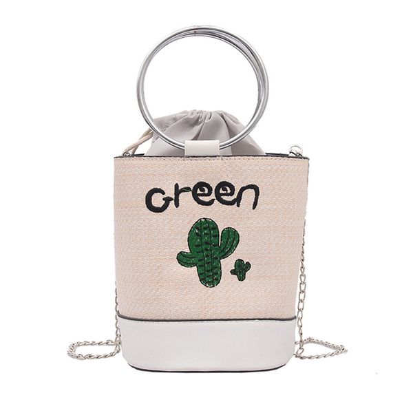 

women's fashion string woven shoulder bag bucket handbag woven bag beach bags bolsa feminina b1
