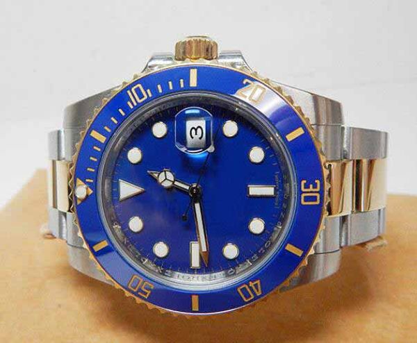 

box 2019 Men's date Sport Watches High Quality Sapphire Blue Luminescent 40mm Ceramic BEZEL Two Tone Gold Automatic Mechanical Mens Watches