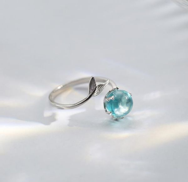 

wholesale-mermaid foam ring ladies finger ring japanese and korean network red tide people open personality fresh jewelry, Silver