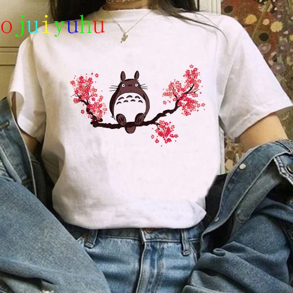 

fashion totoro harajuku ullzang tshirt women studio ghibli kawaii t-shirt miyazaki hayao spirited away tshirt cute 90s tees female mujer, White