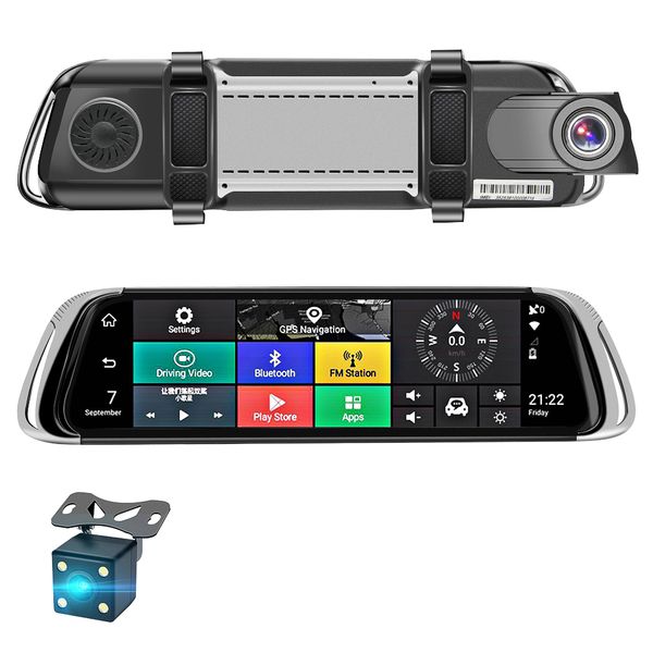 

10" display 4g car rearview mirror recorder adas android gps nav rear view mirror fhd 1080p touch screen car dvr video recorder