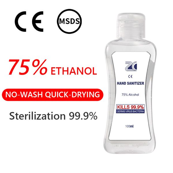

75% acohol 100ml portable hand sanitizer gel kills 99.9% bacteria no wash hand gel portable disinfection spray liquid soap fastest shipping