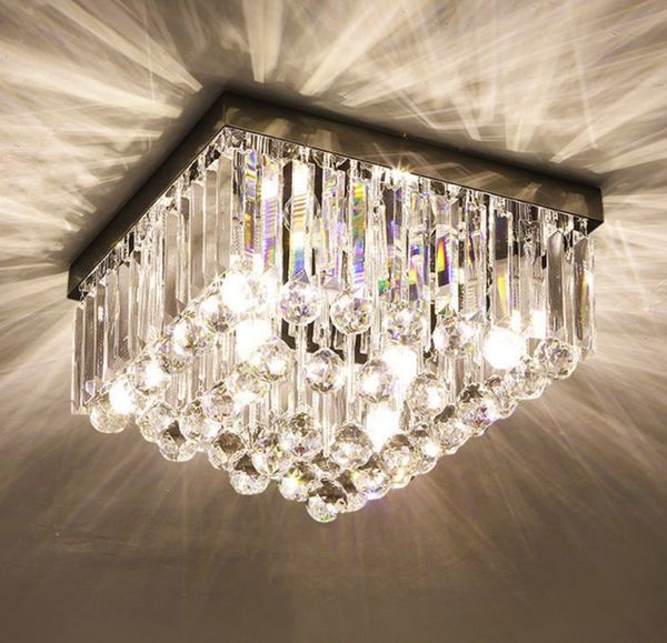 Luxury Crystal Ceiling Light Led Square Entrance Light Fitting