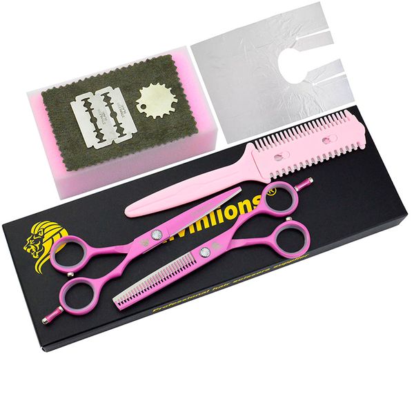 5.5 дюймов розовый комплект розовые волосы режущие ножницы для волос ножницы для волос для волос ножницы набор японских волос стилист ножницы розовые волосы салон инструменты