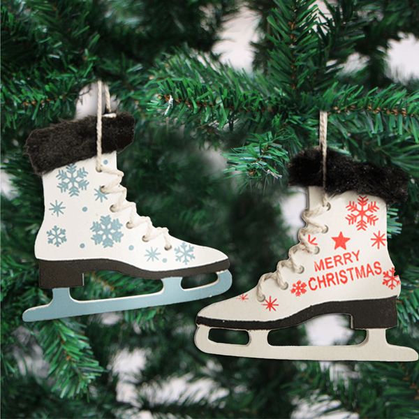 Christmas Pendant Simple Fashion Skate Wooden Sleds Boots Hanging Christmas Decorations Tree Hanging Pendant 40 Decorating Your House For Christmas