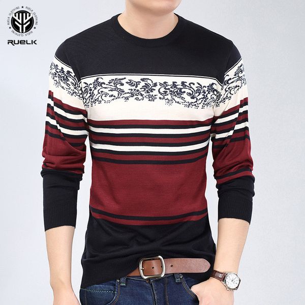 

ruelk pullover men brand sweater men 2018 cashmere clothing striped long sleeve mens sweaters wool pull homme fashion winter, White;black