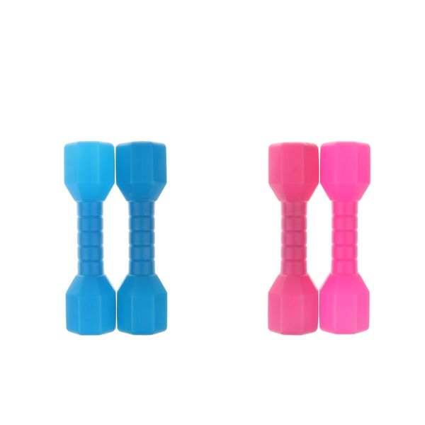 

2 pairs plastic lightweight dumbbell outdoor exercise kids toy blue/pink