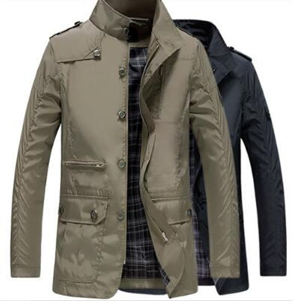 

spring autumn new men's clothing jacket casual outerwear coats jackets stand collar thin clothes, Black;brown