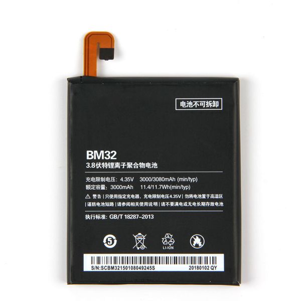 

new internal mobile phone battery bm32 for mi 4 m4 mi 4 bm32 mobile phone 3080mah lithium ion battery