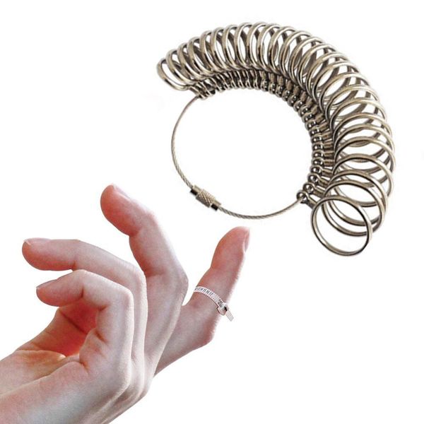 

metal finger ring us uk eu gauge sizer jewelry making size measuring tools set