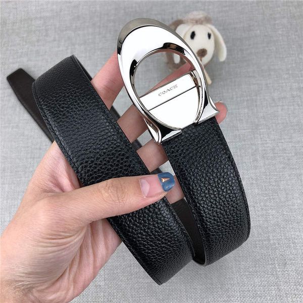 

fashion designer belt luxury fashion brand belt fashion metal buckle 2020 latest width 3.4 cm selling 00024, Black;brown