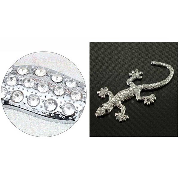

3d solid diamond metal gecko car stickers modified decals