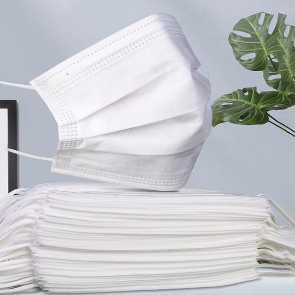 

50 pcs 3 layer disposable protective face mouth mask influenza non-woven fabric bacterial facial dust-proof safety masks in stock