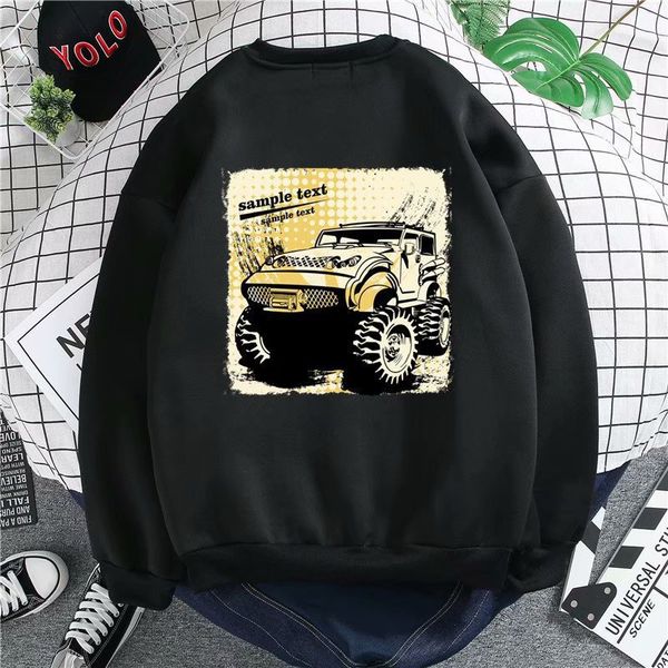 

ins супер пожарной одежда увеличенные пара одежда crew neck пуловер плюс корейском стиле velvet hoodie мужская мода сыпучие-fit, Black