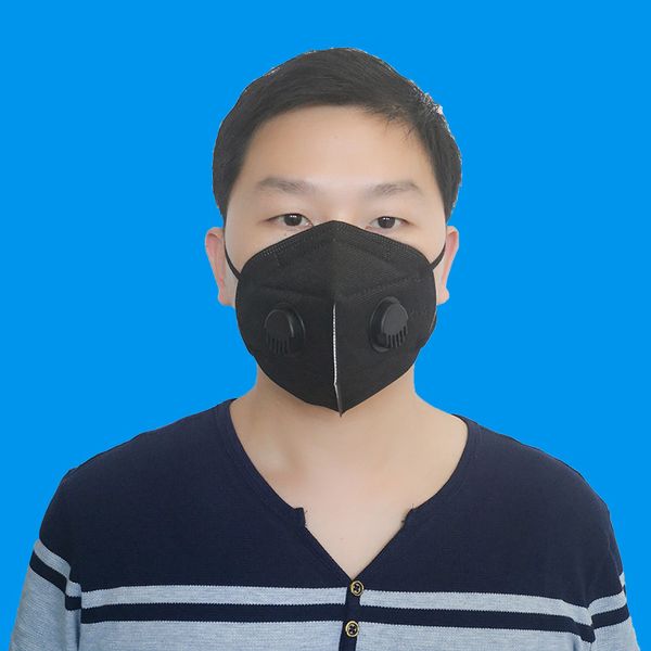 

2 Valves Mask DHL UPS Fast Free Shipping Disposable Protective Face Mask With Double BreatheValve Respirators Black Gray White Blue Masks