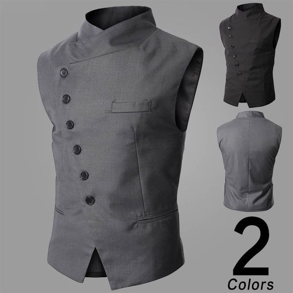 

2019 mens vest fashion brand vest men black gray formal business men fit suits & blazer for new arrival y1, Black;white