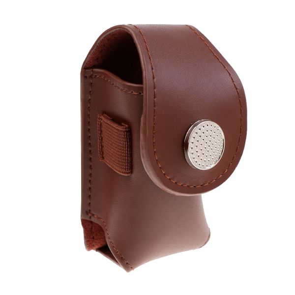 

mini leather golf ball bag holder golf accessory tee divot pouch black/brown