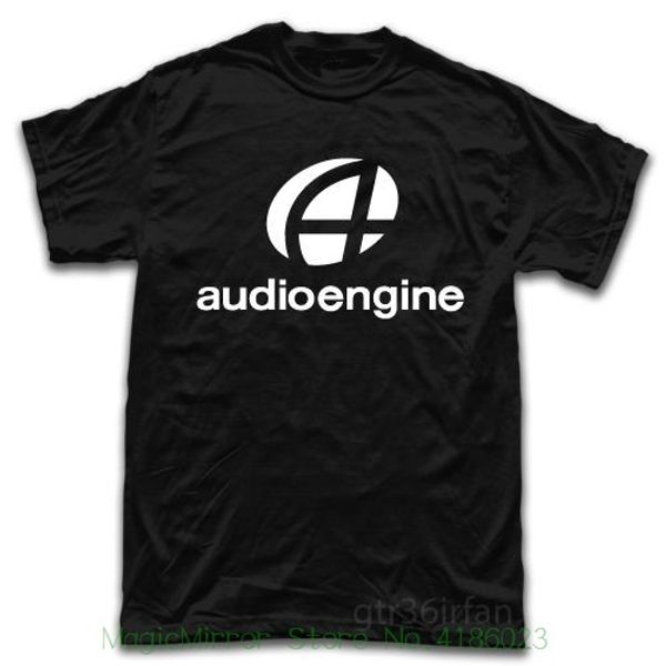 

audioengine speaker logo новая футболка 100% хлопок с коротким рукавом o-образным вырезом топы футболки, White;black